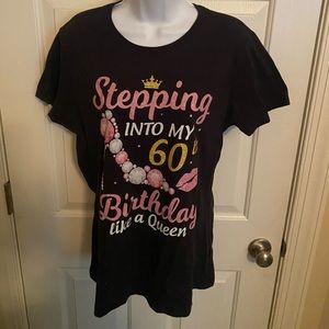 NWT Stepping Into My 60th Birthday Like A Queen Birthday Gift Womens Crown Pearl